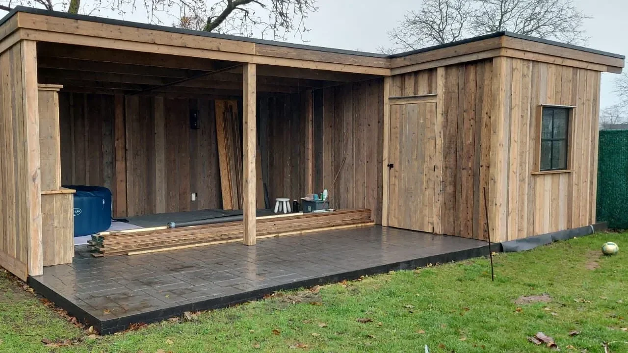 Terrasoverkappingen met tuinhuis, terras overkapping Limburg